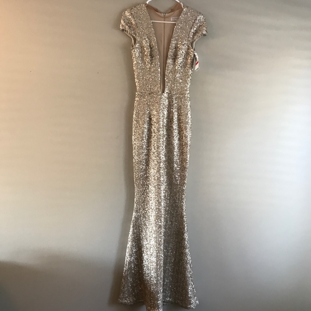 New Dress the Population Gold Sequin  Dress XS